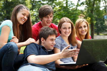 Students with laptop